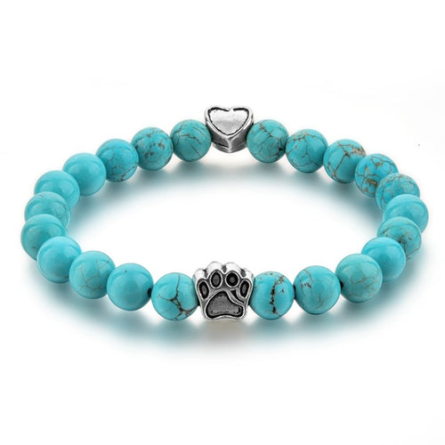 Best Friend Stone Bead Bracelet (Aqua)