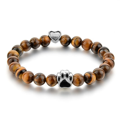 Best Friend Stone Bead Bracelet (Brown & Blue)