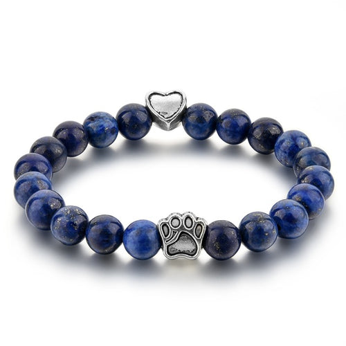 Best Friend Stone Bead Bracelet (Black & Blue)