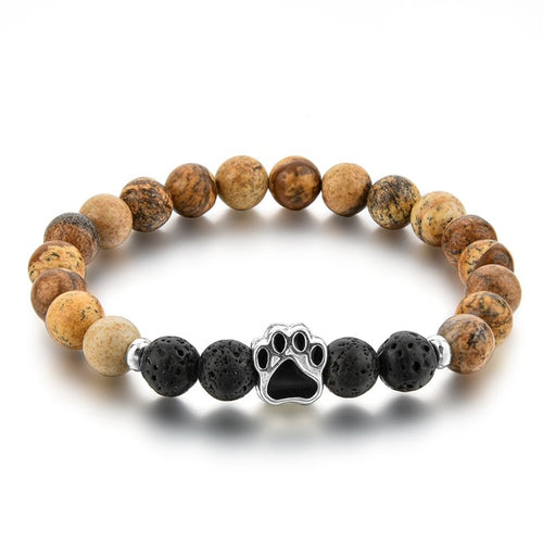 Best Friend Stone Bead Bracelet (Black & Brown)